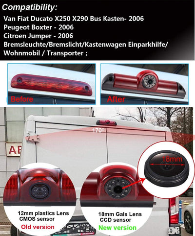 HD IP68 Rückfahrsystem Rückfahrkamera im 3.Bremslicht Bremsleuchte passend Mit Winkel verstellen Nac