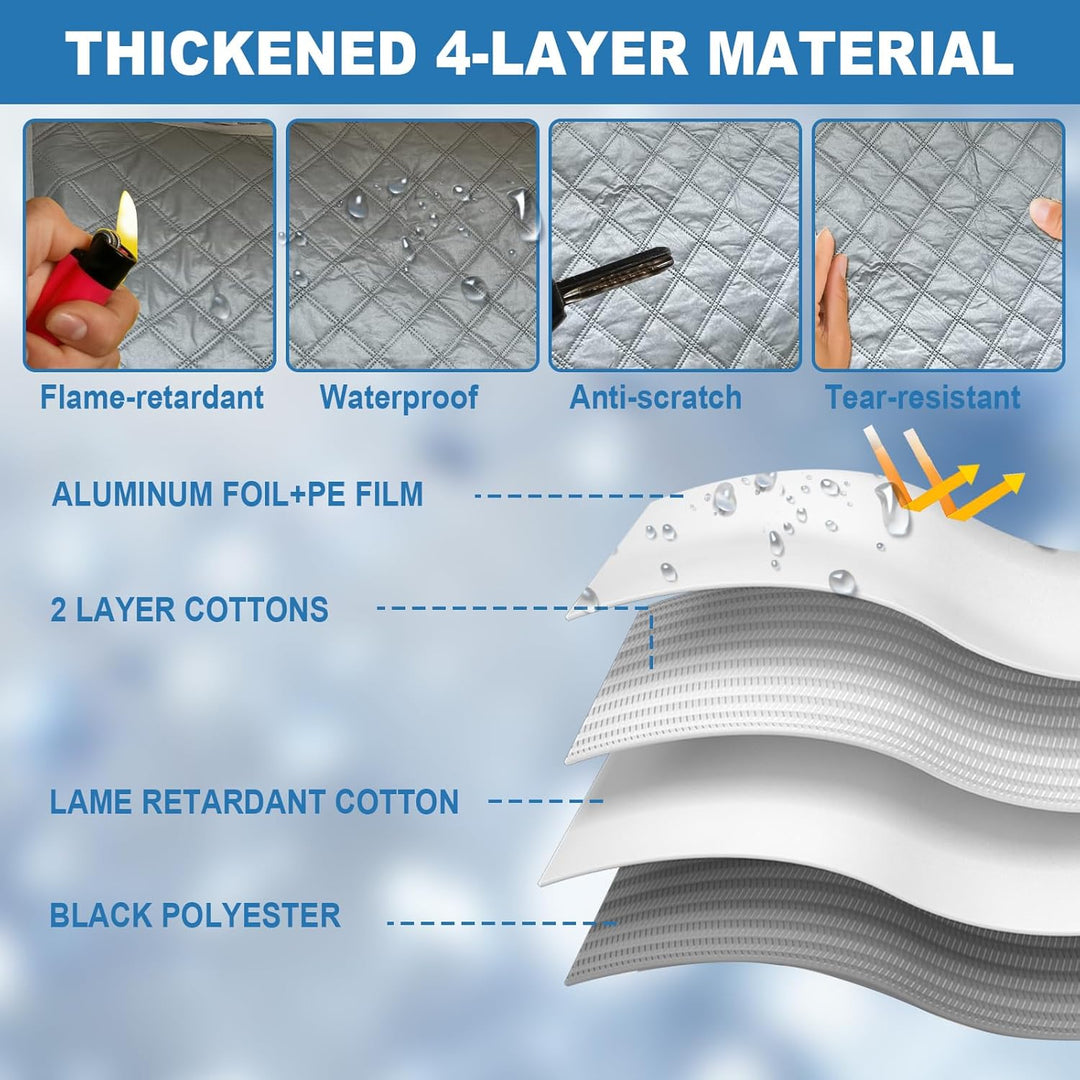 YWNYT Windschutzscheibenabdeckung für VW T6, mit innerer Baumwolle, Frontscheiben-Wickelabdeckung, f