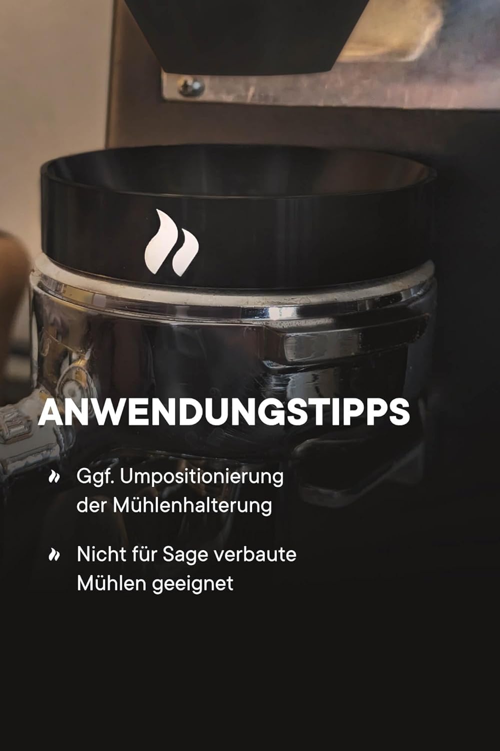 roastmarket Dosierring schwarz (58mm) - Siebträger Dosierring magnetisch - Kaffeedosierring für saub