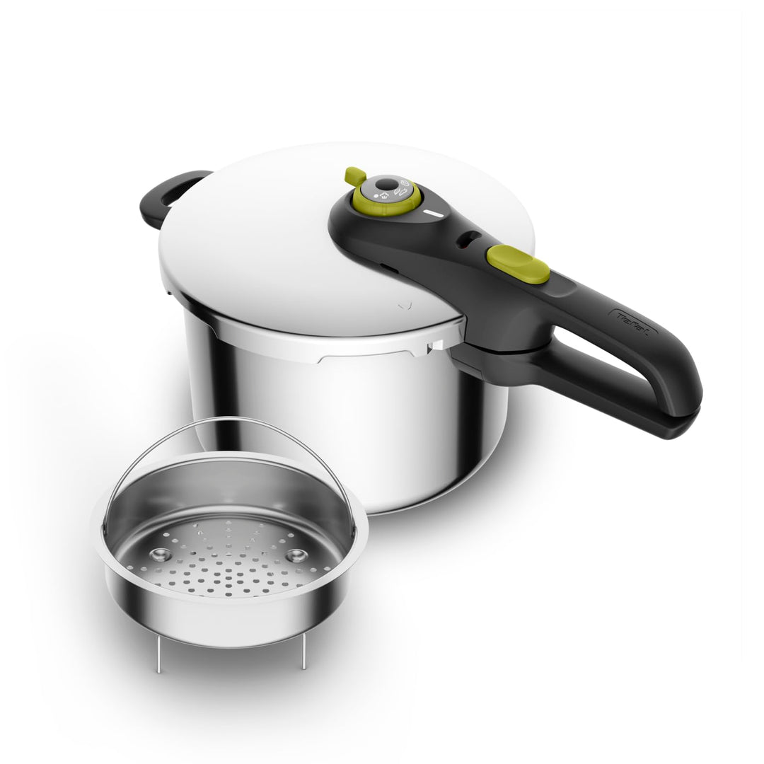 Tefal Secure 5 Schnellkochtopf P25307 | inklusive Dampfkorb mit Dreifuss | 6 L Fassungsvermögen | Ho