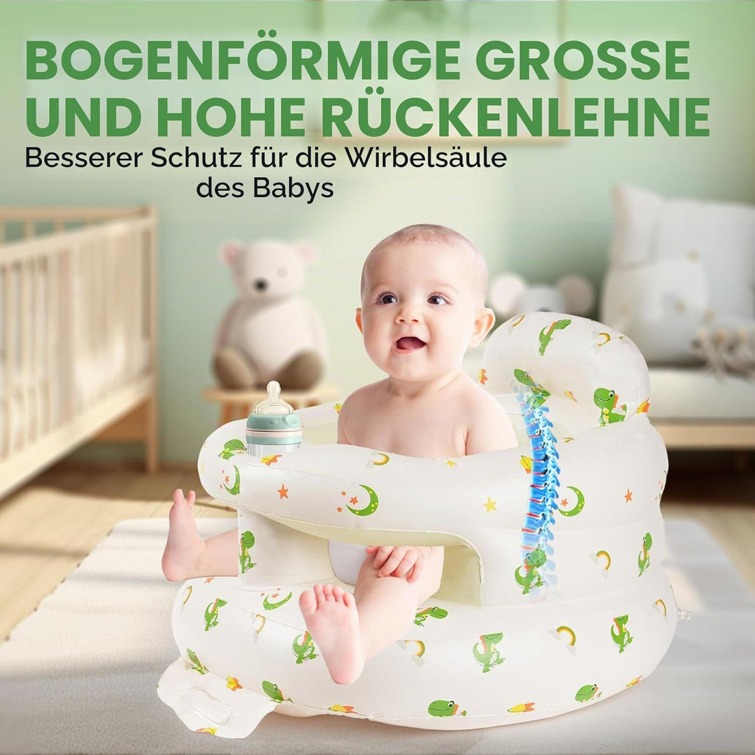 Aufblasbarer Babysitz, aufblasbarer Babysitz für Babys ab 3 Monaten, aufblasbarer Stuhl mit integrie