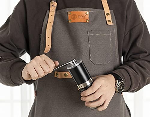 BRAVECOW Tragbare kaffeemühle manuell,Kegelmahlwerk aus Edelstahl kaffee mühle mit 6 einstellbaren S