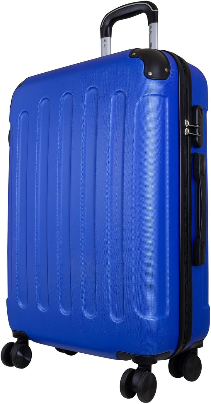 Trendyshop365 City-Koffer Hartschale Avalon 67 cm 61 Liter 4 Räder Zahlenschloss Blau Blau Citykoffe