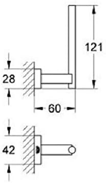 GROHE Essentials Cube - Reservepapierhalter (verdeckte Befestigung, Material: Metall, langlebig), ch