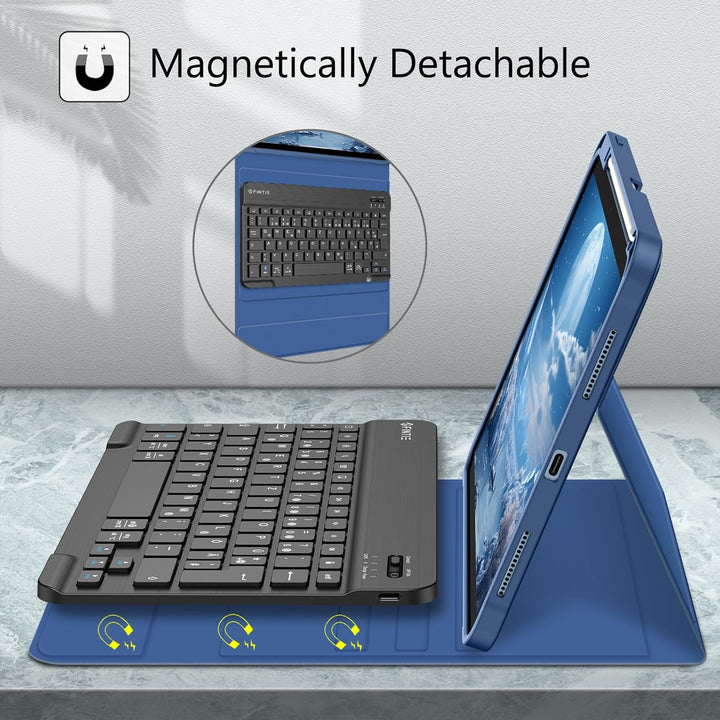 FINTIE Hülle mit Tastatur für iPad (A16) 11/10 Generation (2025/2022, 11/10.9 Zoll), Schutzhülle mit