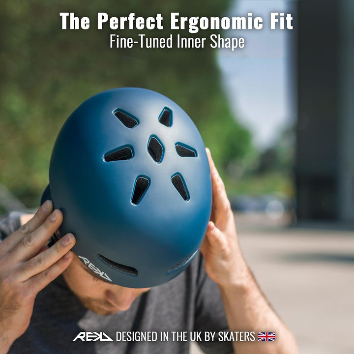 REKD Ultralite In-Mold Helmet Skateboardhelm, Unisex, Erwachsene 57-59 cm Blau (blau), 57-59 cm Blau