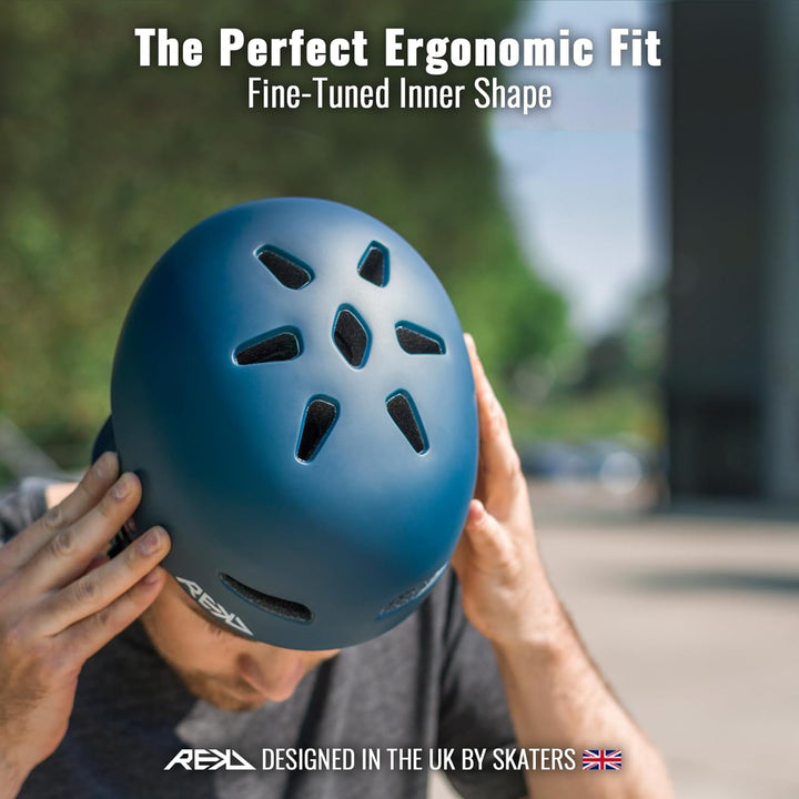 REKD Ultralite In-Mold Helmet Skateboardhelm, Unisex, Erwachsene 53-56 cm Blau (blau), 53-56 cm Blau