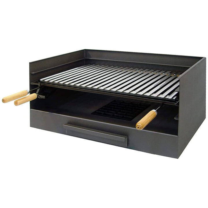 IMEX EL ZORRO Grillschublade mit Grillrost aus Edelstahl, 61 x 40 x 33 cm, Grau, 71515 61 x 40 x 33