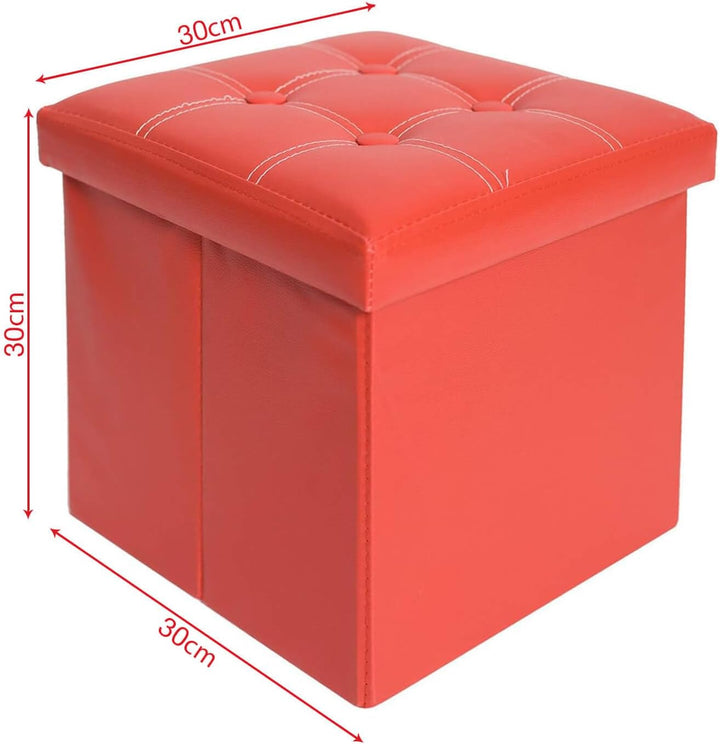 Mobili Rebecca®Sitzbank Sitzwürfel Aufbewahrungsbox Kunstleder Rot Modern Wohnbereich Schlafzimmer 3