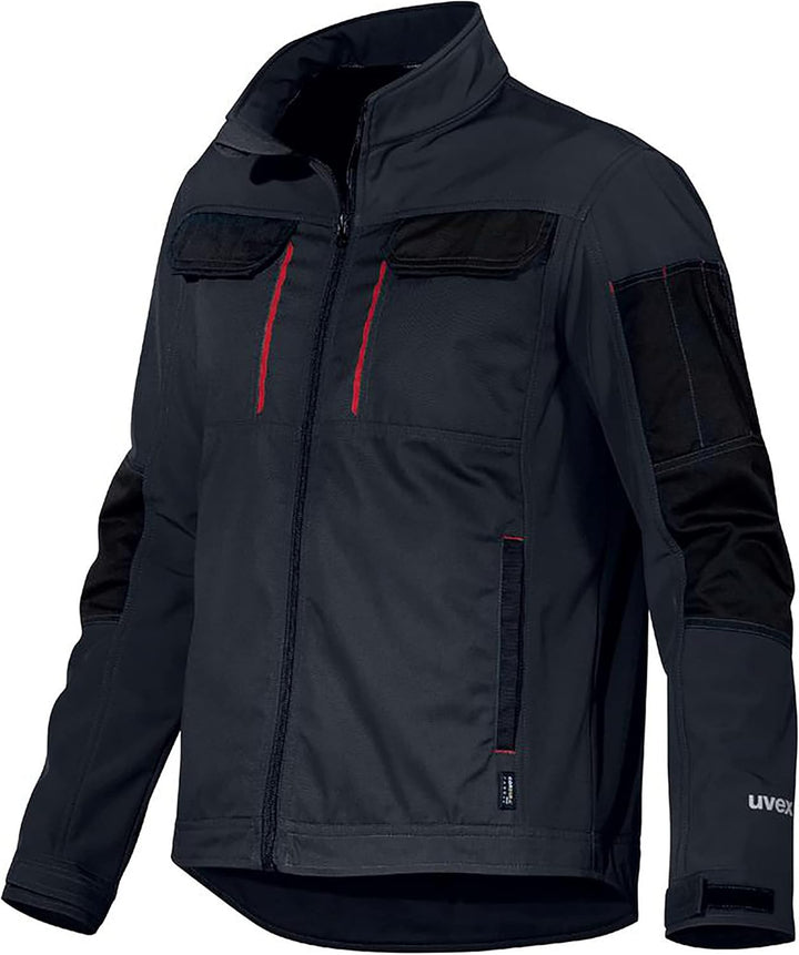 Uvex Tune-up Softshell-Arbeitsjacke für Herren - atmungsaktiv & wasserabweisend XXL Schwarz/Rot, XXL