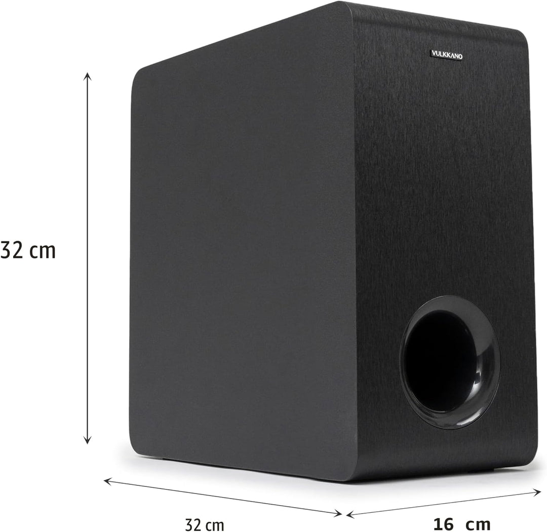 VULKKANO SUB6 MKII Kompakter aktiver Subwoofer mit 15,2 cm (6 Zoll) mit tiefem Bass und elegantem De