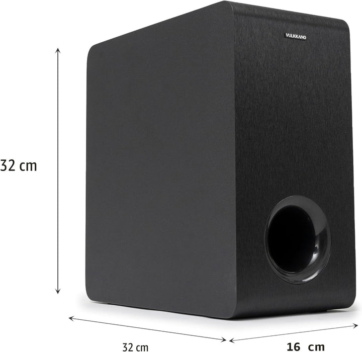 VULKKANO SUB6 MKII Kompakter aktiver Subwoofer mit 15,2 cm (6 Zoll) mit tiefem Bass und elegantem De