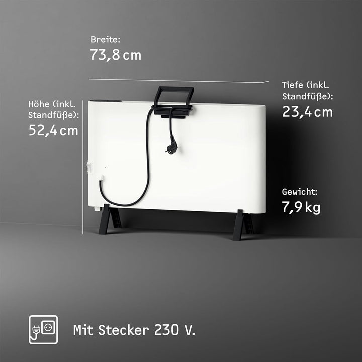 STIEBEL ELTRON neue Elektroheizung engergiesparend, Standgerät CNS 2000 Plus LCD move, 2 kW für ca.
