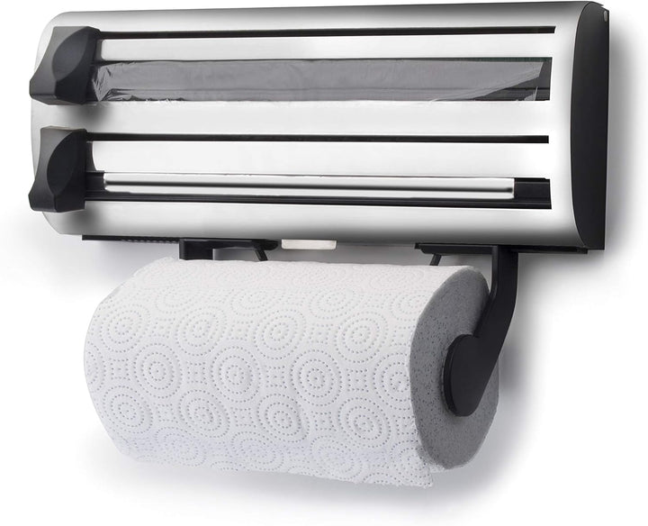 IBILI DISPENSADOR Film/Papel 3 EN 1, Stainless Steel, schwarz/Silber, 35 x 17 x 7 cm