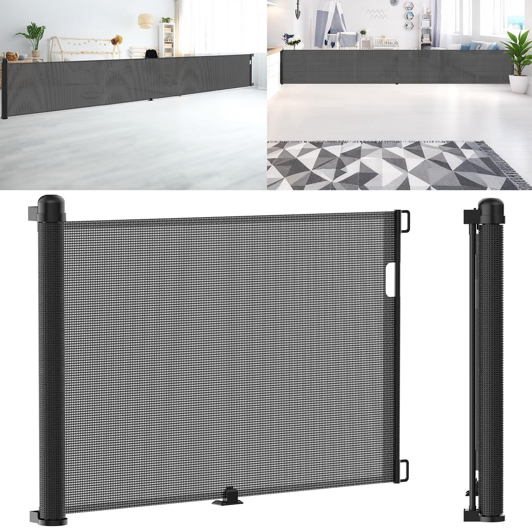 LARS360 Türschutzgitter Ausziehbar 0-300cm Treppenschutzrollo Baby Treppenschutzgitter Einziehbares