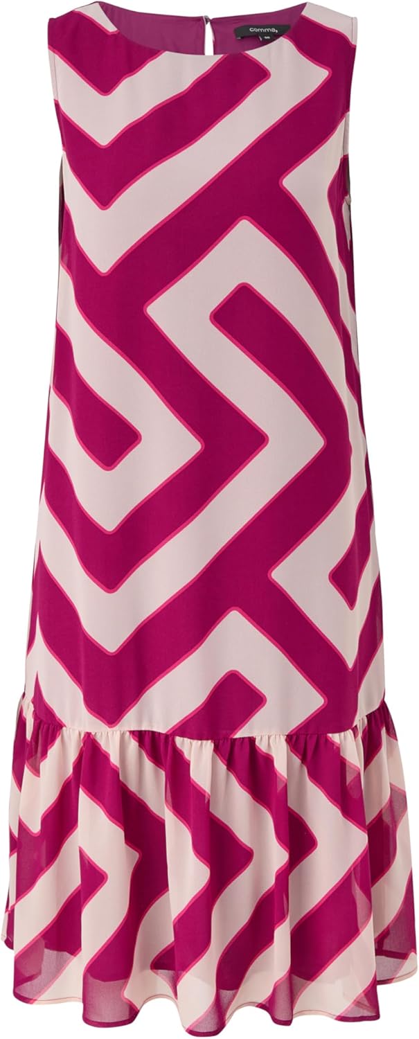 comma Kleid mit Volants, 46a0 Mehrfarbig|pink