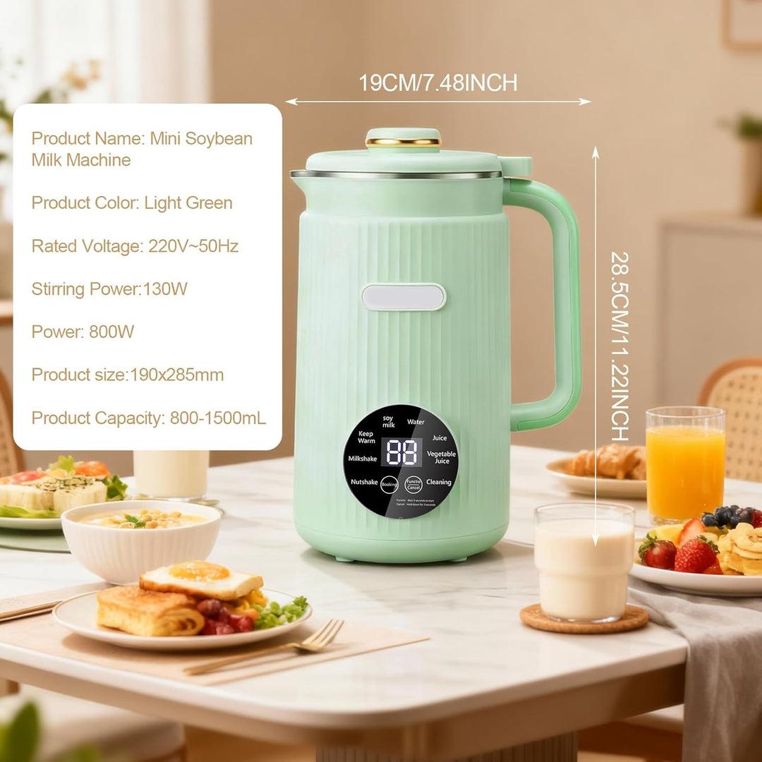 8 in 1 Nussmilchmaschine, 1200ml Automatische Sojamilch Maschine, mit Startverzögerung/Warmhaltefunk