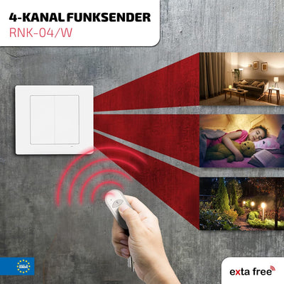 Zamel RNK-04/W Funkschalter I 2-Tasten 4-Kanal-Sender I Für Funksteuerung von Systemempfängern Kabel