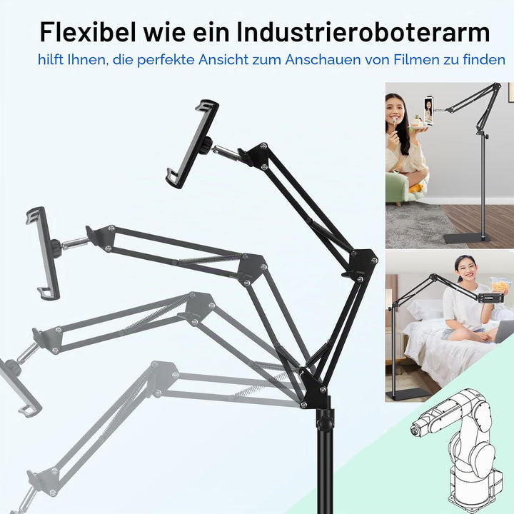 Tablet Bodenständer, Tablet Halterung mit Heavy Duty Base 【3rd Upgrade】, um 360 Grad drehbar mit Sta