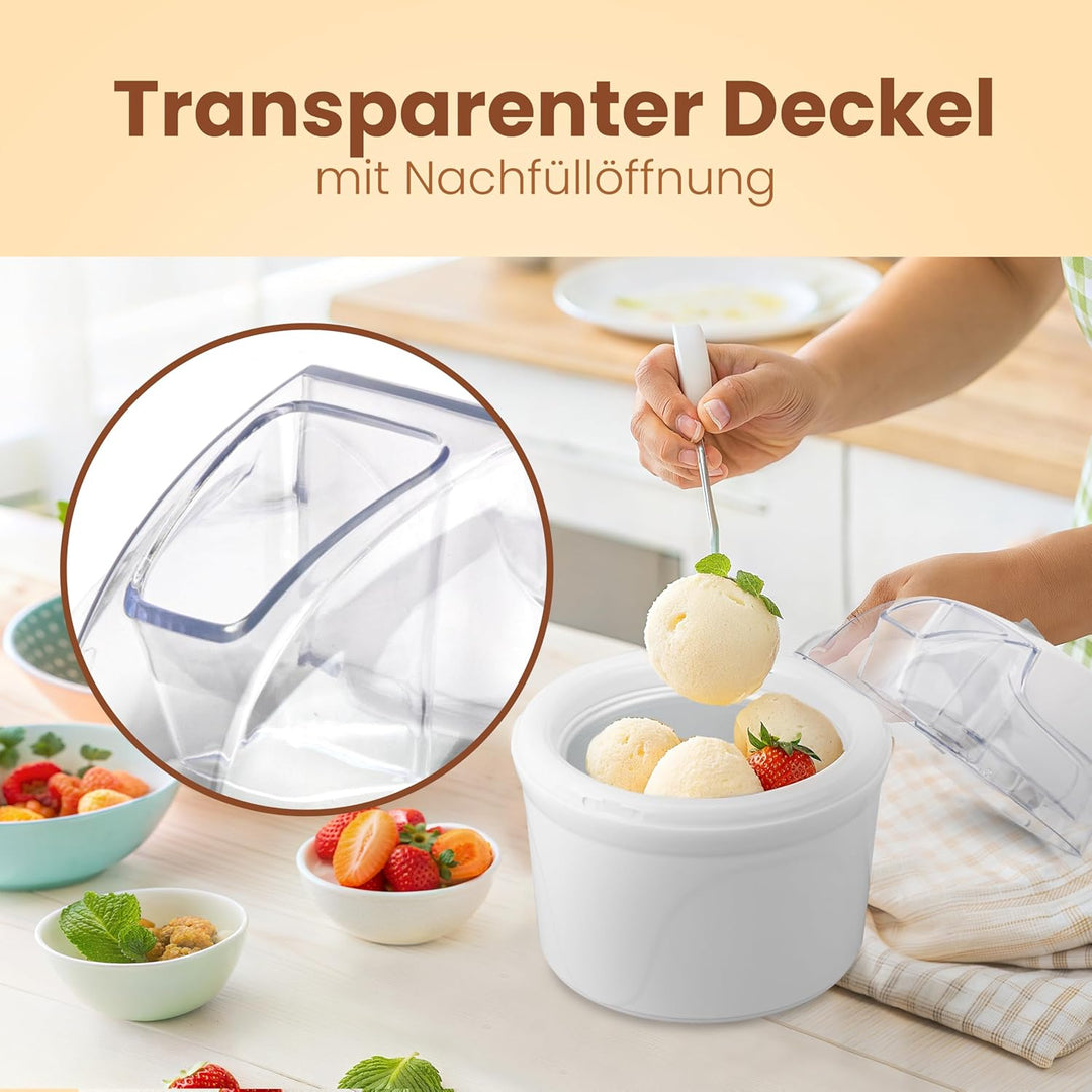 Clatronic Eismaschine/Softeismaschine/Speiseeismaschine ICM 3764 für Eiscreme/Sorbet/Frozen Yoghurt/