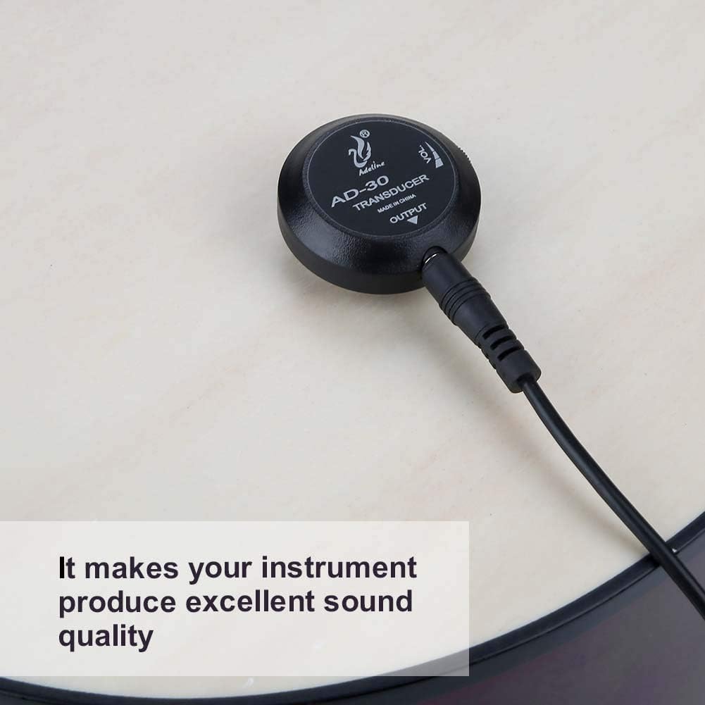 Gitarren-Pickup-Wandler,Schwarz Mini Piezo Pickup Kontakt Mikrofon Wandler Gitarre Zubehör für Akust