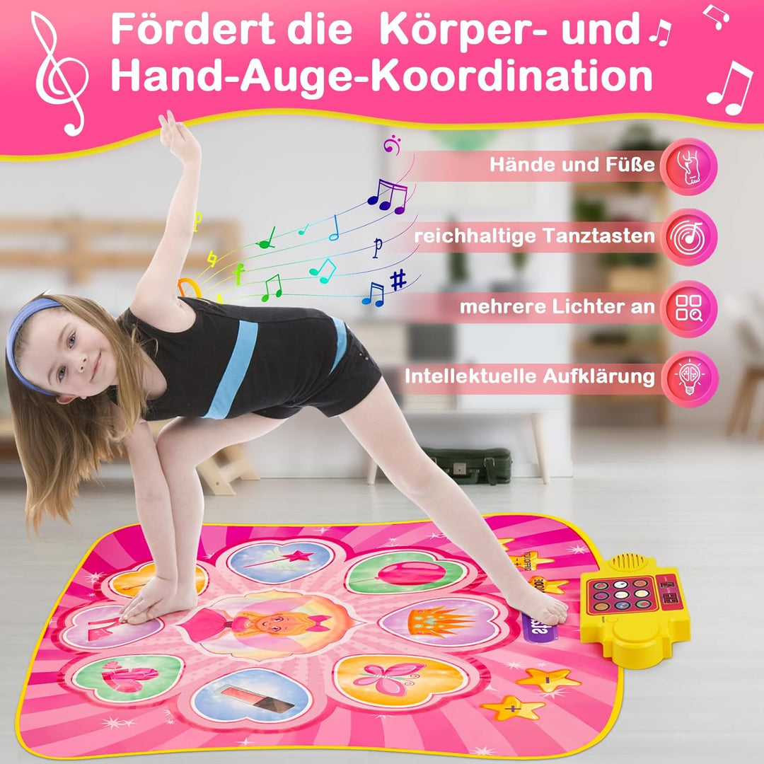 Zookao Tanzmatte Kinder Spielzeug ab 2 3 4 5 6 7 8 Jahre Mädchen Junge, Geschenk Musikinstrumente fü