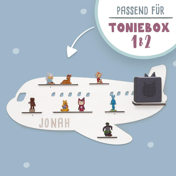 hellomini Personalisiertes Tonie Regal Jungen - Toniebox Regal mit Wunschnamen fürs Kinderzimmer - R