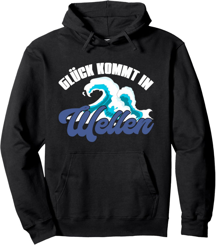 Glück kommt in Wellen Kitesurfen Pullover Hoodie
