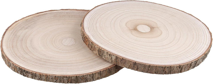 4 Stück Holzscheiben Naturholz, 26-30 cm Durchmesser Baumscheiben, 2 cm Dick Baumscheibe für Dekorat