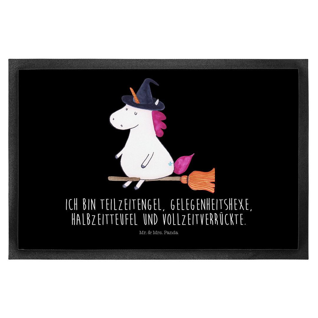 Mr. &amp; Mrs. Panda 50 x 75 cm Fussmatte Einhorn Hexe - Geschenk, Einhörner, Schmutzfangmatte, Einhorn