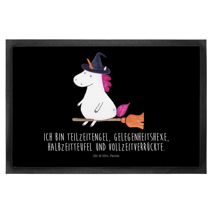 Mr. &amp; Mrs. Panda 50 x 75 cm Fussmatte Einhorn Hexe - Geschenk, Einhörner, Schmutzfangmatte, Einhorn