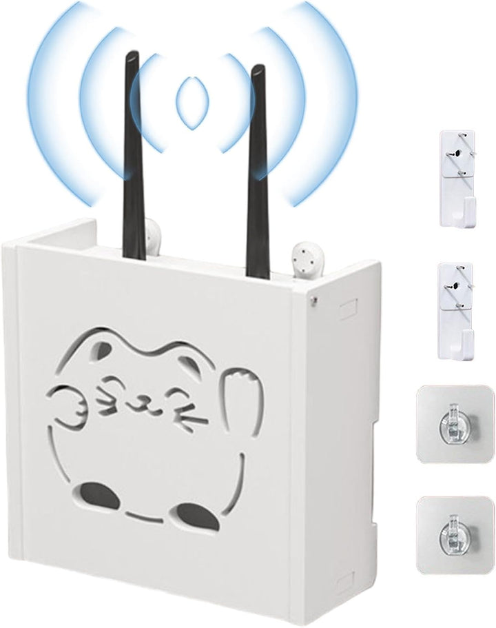 Wall Mounted Router Hider, No Drilling Router Rack, Space Saving WiFi Box, Decorative Router Storage