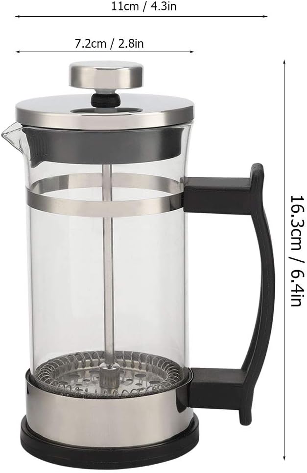 Omabeta French Press Filterkanne, Edelstahl Glas Kaffeekanne Teebereiter Kleine French Press Kaffee