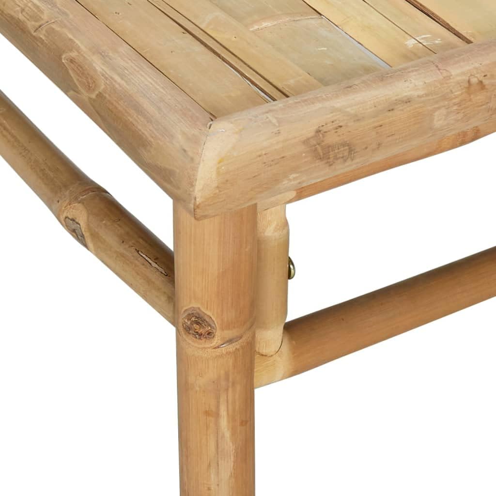 vidaXL 3-TLG. Garten-Lounge-Set mit Hellgrauen Kissen Bambus Mittelteil + Fussstütze + Tisch Hellgra