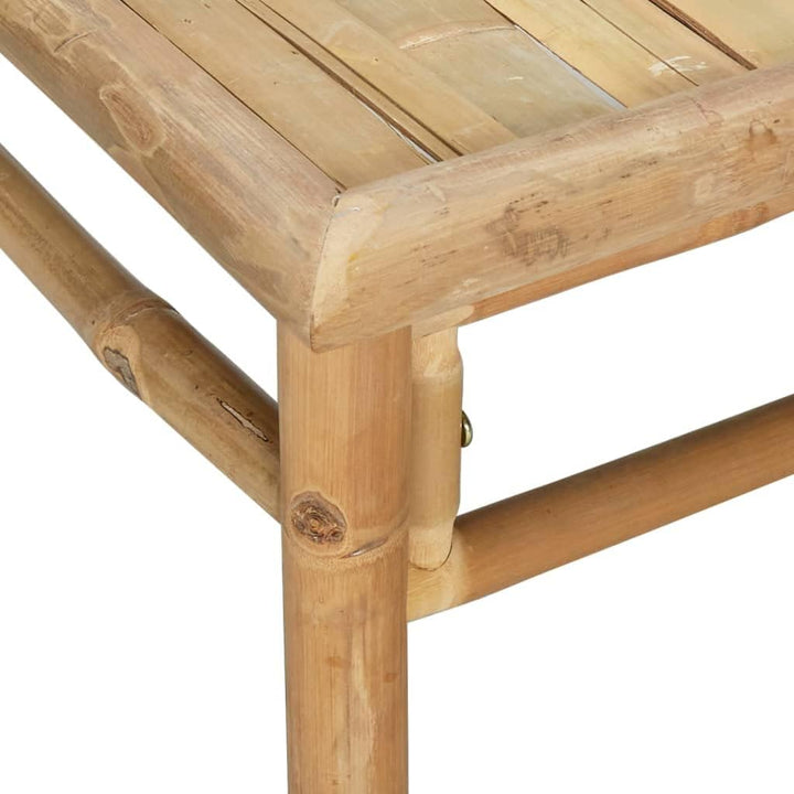 vidaXL 3-TLG. Garten-Lounge-Set mit Hellgrauen Kissen Bambus Mittelteil + Fussstütze + Tisch Hellgra