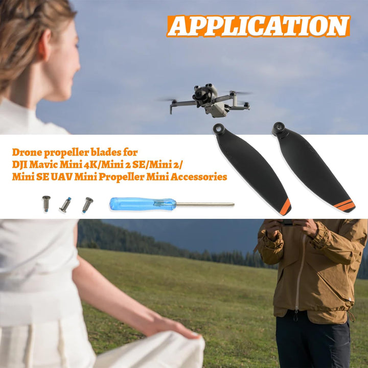24Pcs Propeller für DJI Mini 4K, Mini 2 SE/ 2/ SE, Drohnen Ersatzpropeller Luftschrauben Set mit Sch