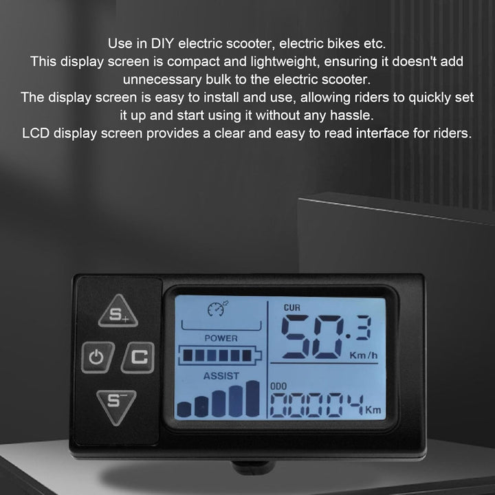 Sorandy S861 Elektrofahrrad-LCD-Display-Messgerät, E-Bike-Tachometer-Kilometerzähler mit SM-Anschlus