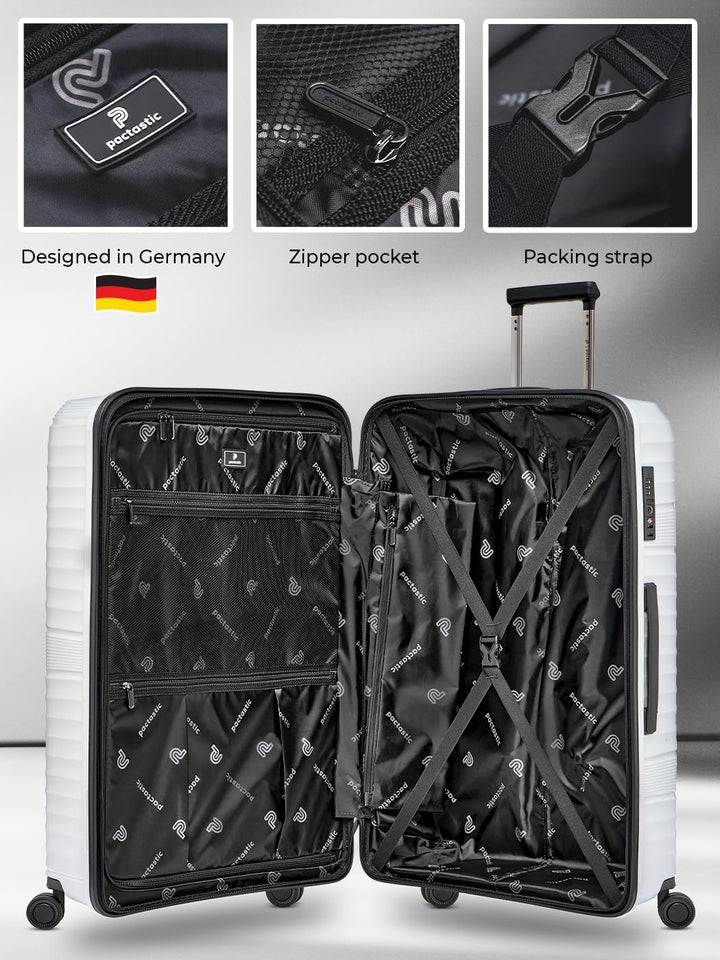 Pactastic Collection 02 Ultra leicht Hartschalen Koffer-Set 3-teilig | Robustes Polypropylen Materia