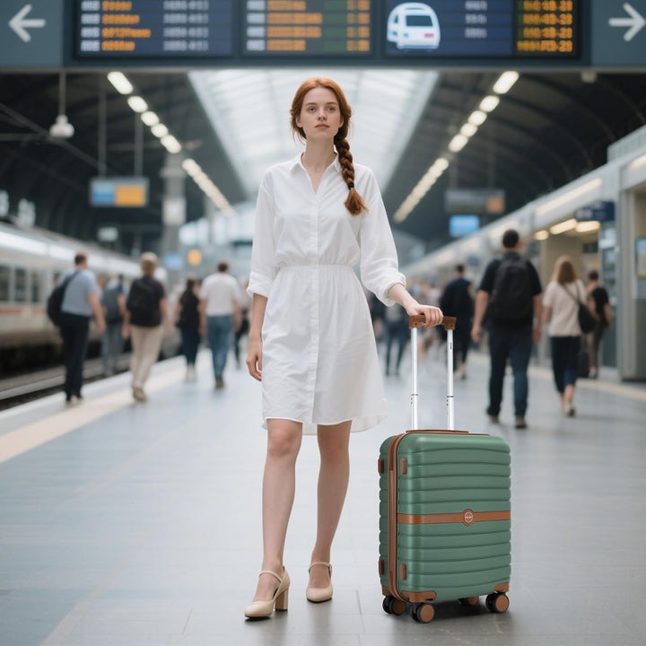 KONO Koffer Reisekoffer Trolley Kofferset 3 Teilig von ABS+PC Hartschalenkoffer mit Zwillingsrollen