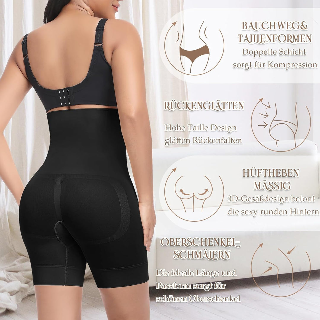 Bauchweg Unterhose Damen Shapewear Miederhose Hohe Taille Miederpants Body Shaper Kurze Leggings S S