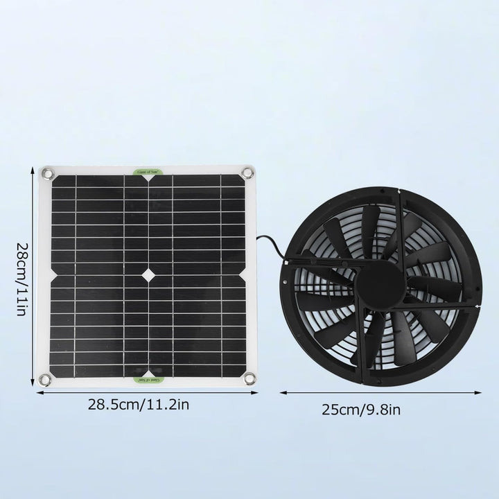 Ejoyous Solarpanel Lüfter Kit, 100 W Wasserdichter Solarlüfter Solarbetriebener Ventilator Runder So