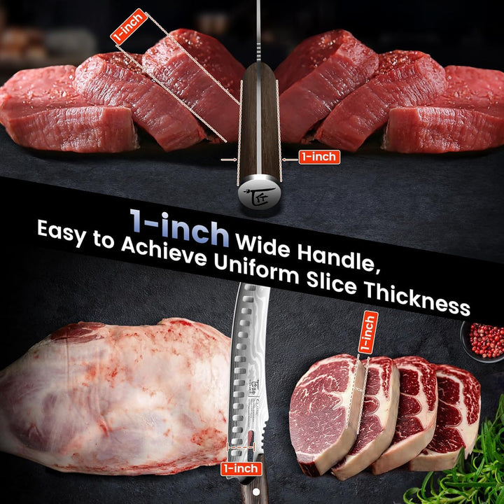 Fleischermesser Set, 3-teilig, Küchenmesser zum Schneiden von Fleisch, Hackmesser, Ausbeinmesser & Z
