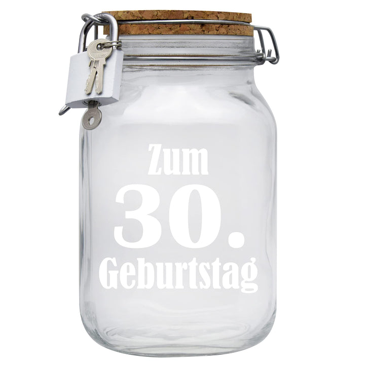 Spardose Zum 30. Geburtstag Geld Geschenk Idee Transparent XL
