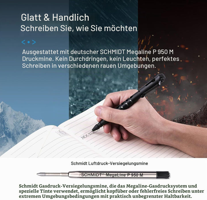 NEXTORCH NP20 Dino Pen Tactical Pen Glasbrecher, Kubotan + Kugelschreiber schwarz