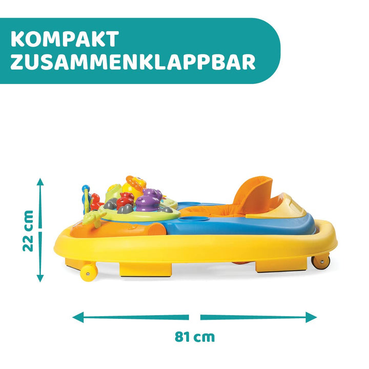 Chicco Walky Talky Baby Lauflernwagen mit Aktivitätszentrum, Spielzeug für Erste Schritte mit 3D-Spi