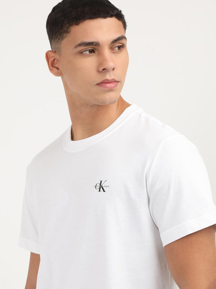 Calvin Klein Herren 2 Pack Monologo T-Shirt J30j320199 Kurzarm T-Shirts (1er Pack) XL White (Bright