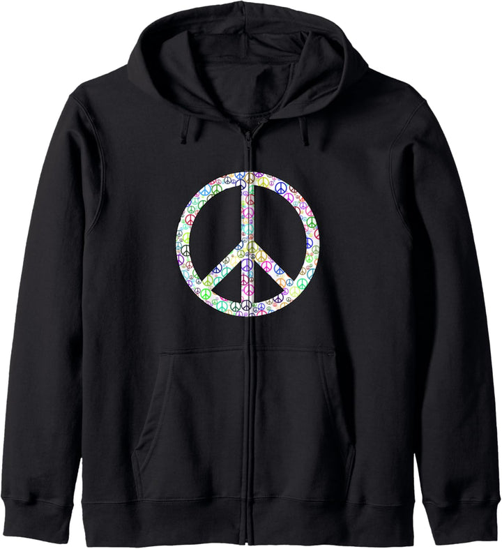 Frieden Liebe Hippie Design Groovy Cool Hippy 60er 70er Jahre Damen Kapuzenjacke