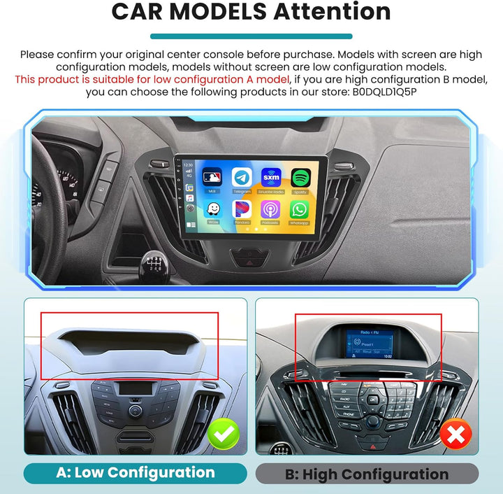 Hikity 2G 64G Android 15 Autoradio Für Ford Transit Custom 2013-2017 mit Wireless Carplay Android Au