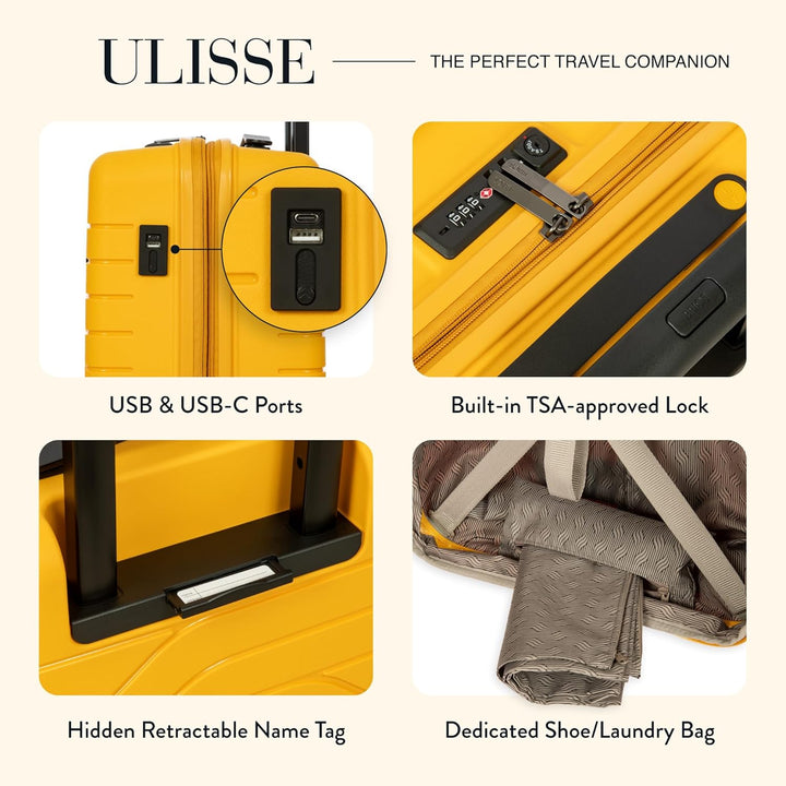 Bric's Hartschalen-Trolley Erweiterbar, Kollektion Ulisse B|Y, 4-Rollen-Koffer, Widerstandsfähig und