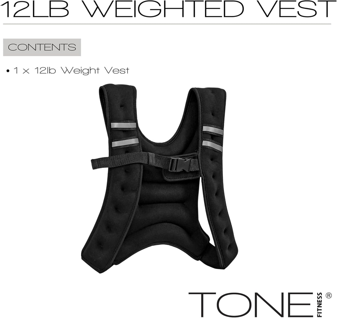 Tone Fitness Gewichtsweste, 5,4 kg 5,4 kg, Schwarz, 5,4 kg, Schwarz